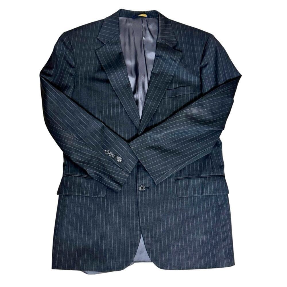 Men’s 40R Brooks Brothers Gray Pinstripe Wool Blazer Jacket 40 Regular